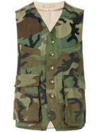 Fortela Camouflage Print Gilet - Green