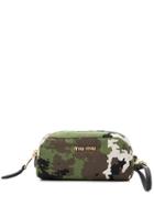 Miu Miu Camouflage Print Makeup Bag - Green