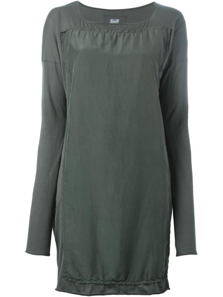 Kristensen Du Nord Longsleeved Shift Dress, Women's, Size: 2, Green, Silk/cotton