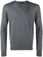 Hackett Fine Knit V-neck Sweater - Grey