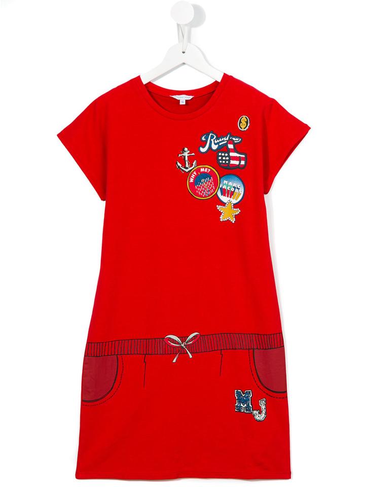 Little Marc Jacobs Badges Dress, Girl's, Size: 14 Yrs, Red