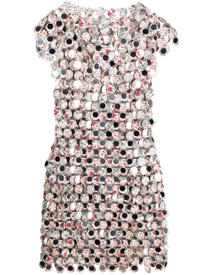 Paco Rabanne Floral Disc Dress - White