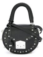 Salar Round Stud Mini Shoulder Bag, Women's, Black, Calf Leather