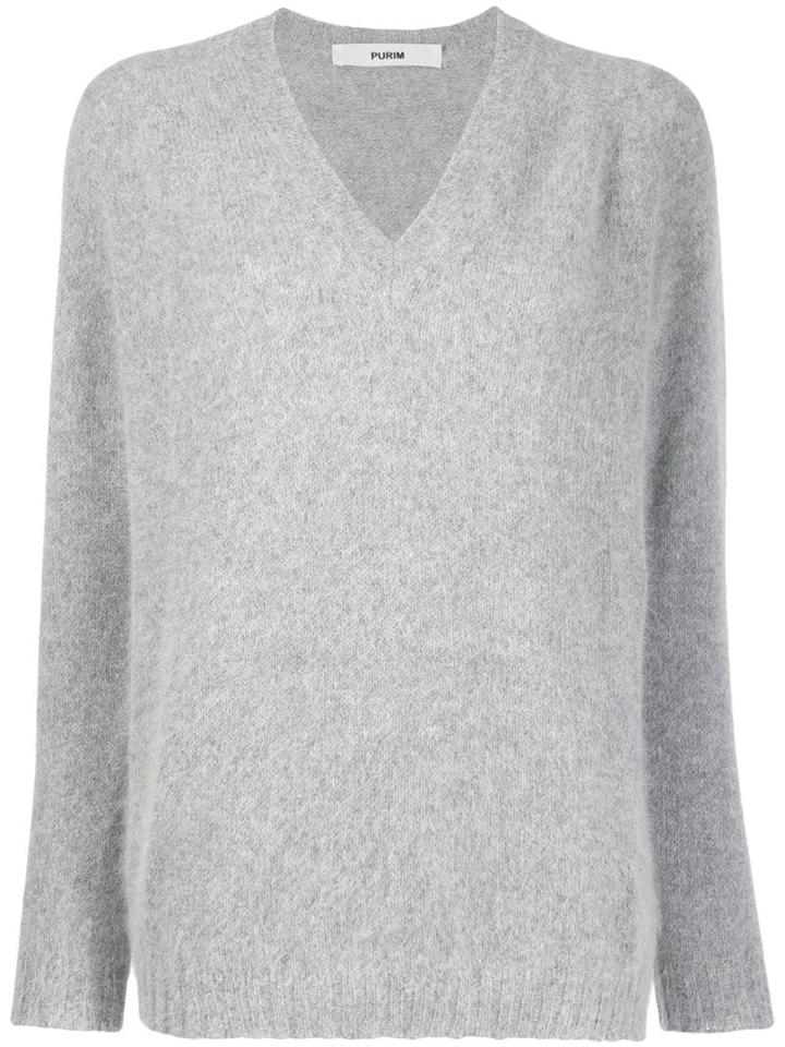 Roberto Collina V Neck Jumper - Grey