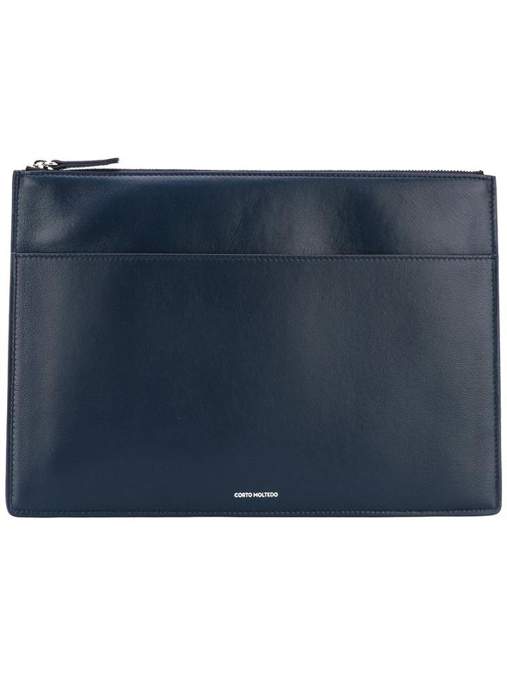 Corto Moltedo - 'arto' Clutch - Women - Leather - One Size, Blue, Leather