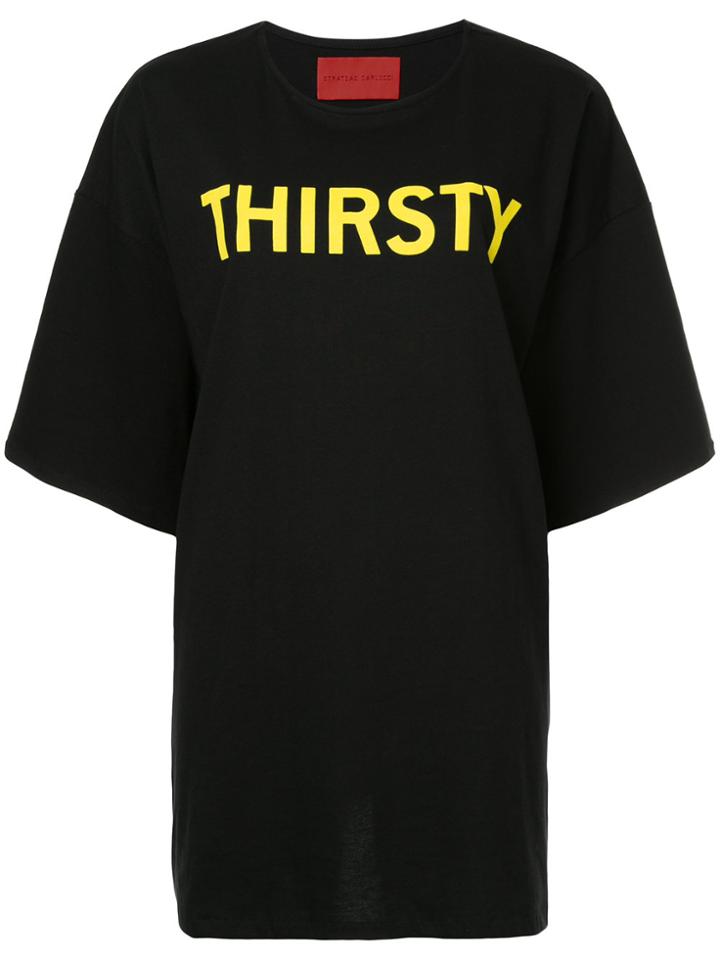 Strateas Carlucci Thirsty Print Oversized T-shirt - Black