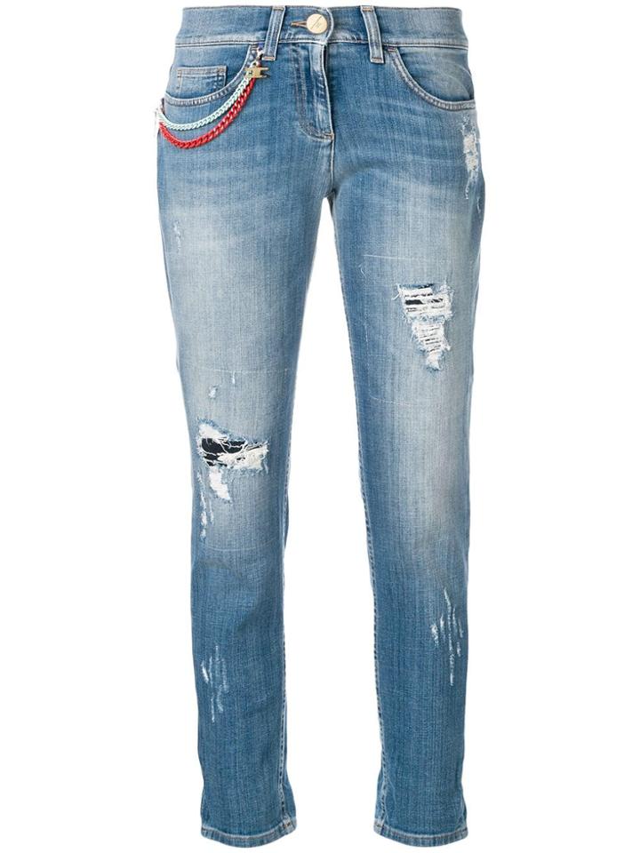 Elisabetta Franchi Cropped Skinny-fit Jeans - Blue