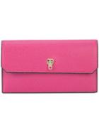 Valextra Foldover Continental Wallet - Pink