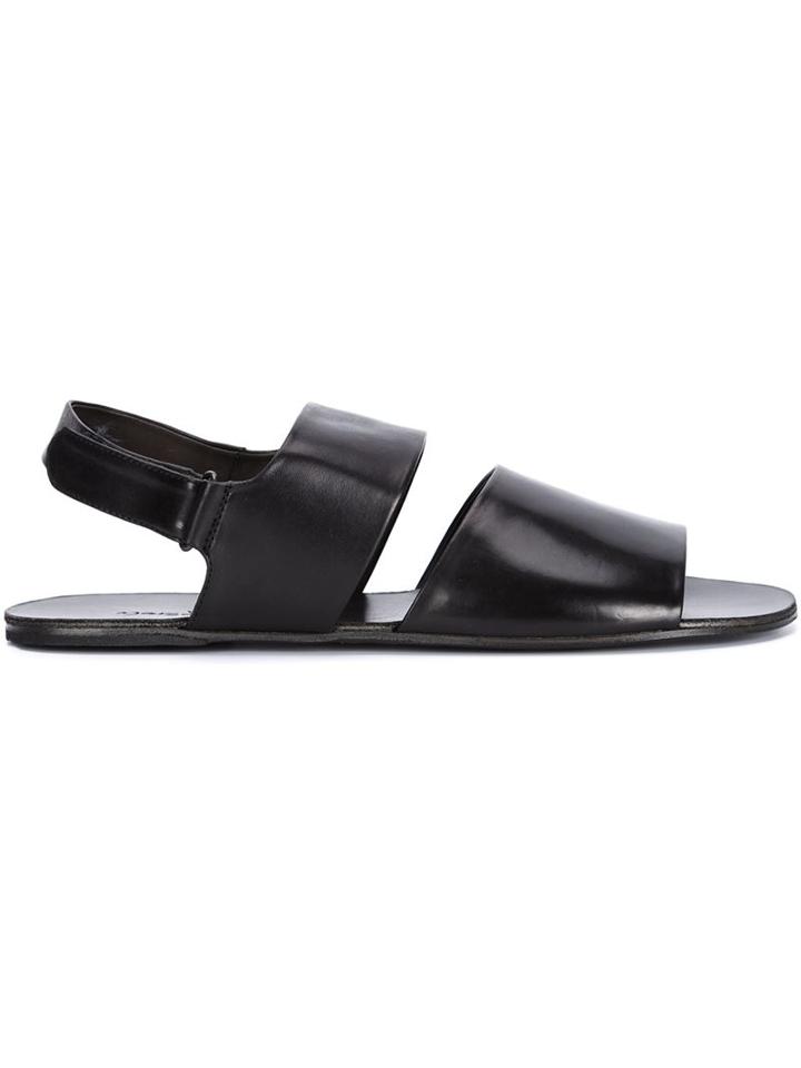 Marsèll Slingback Sandals, Men's, Size: 45, Black, Calf Leather/horse Leather