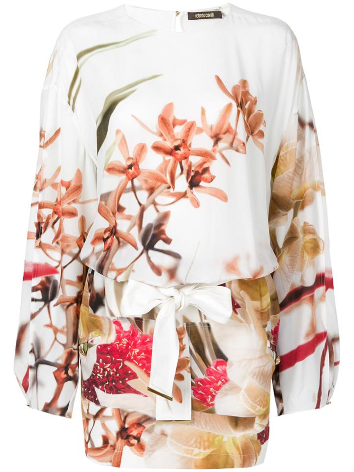 Roberto Cavalli Printed Long Sleeve Mini Dress - Multicolour