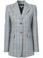 Michael Kors Collection Checked Single-breasted Blazer - Blue
