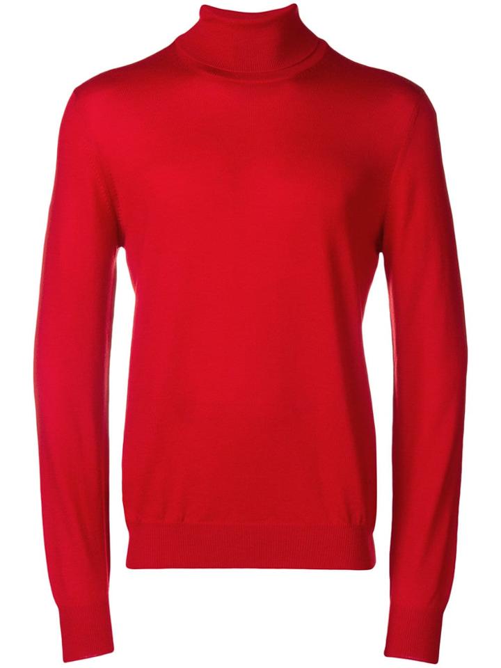 Fay Roll Neck Sweater - Red