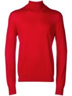Fay Roll Neck Sweater - Red