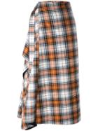 Cédric Charlier Checked A-line Skirt, Women's, Size: 38, Virgin Wool/other Fibers