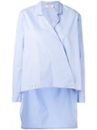 Jucca - Elongated Back Wrap Shirt - Women - Cotton - 44, Blue, Cotton