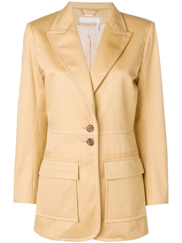 Chloé Longsleeved Buttoned Up Jacket - Nude & Neutrals