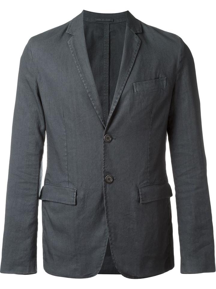 Aspesi Sack Blazer, Men's, Size: Xxl, Grey, Linen/flax/cotton/spandex/elastane/polyester