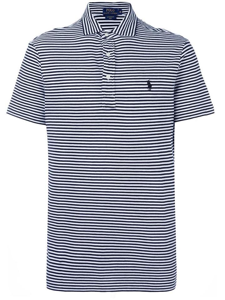 Polo Ralph Lauren Striped Polo Shirt, Men's, Size: Medium, Black, Cotton