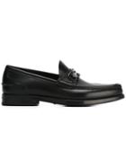 Salvatore Ferragamo Gancini Buckle Loafers, Men's, Size: 7, Black, Calf Leather/leather/rubber
