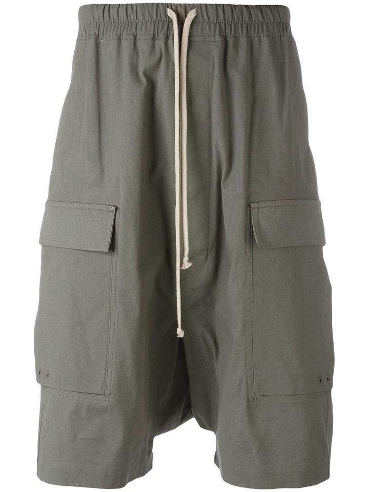Rick Owens Pod Cargo Shorts, Men's, Size: 46, Grey, Cotton/rubber