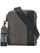 Versace Jeans Logo Zipped Messenger Bag - Brown