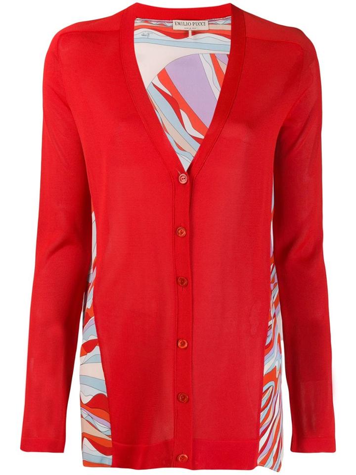 Emilio Pucci Burle Print Cardigan - Red