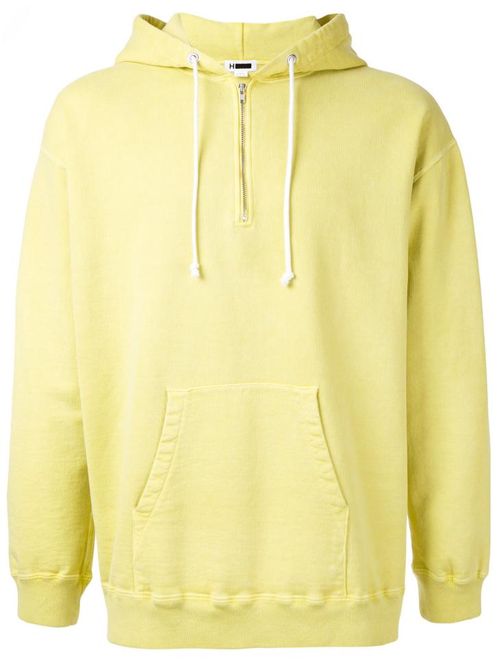 H Beauty & Youth Zip Neck Hoodie, Men's, Size: Small, Yellow/orange, Cotton