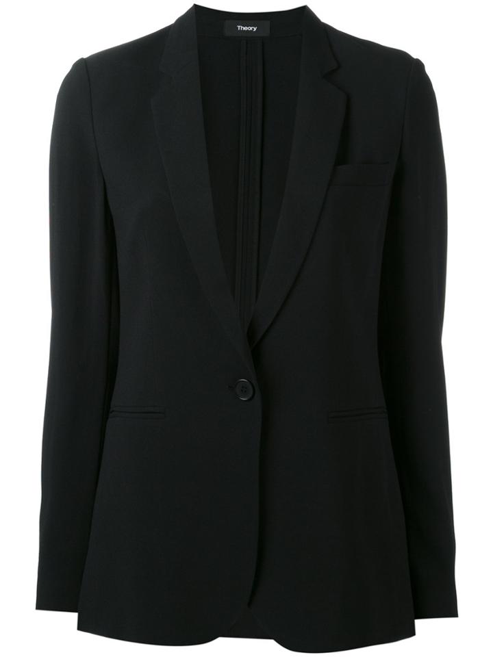 Theory One Button Blazer - Black