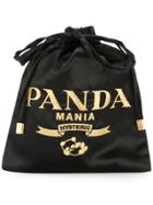 Hysteric Glamour Panda Mania Drawstring Clutch Bag - Black