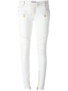 Balmain Skinny Jeans, Women's, Size: 38, White, Cotton/polyurethane