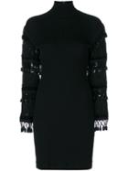 Jean Paul Gaultier Vintage Embellished Turtleneck Knit Dress - Black