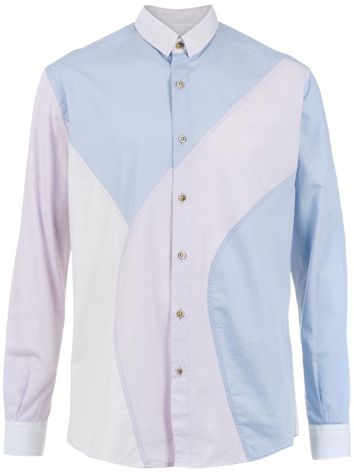 À La Garçonne Panelled Shirt - Blue