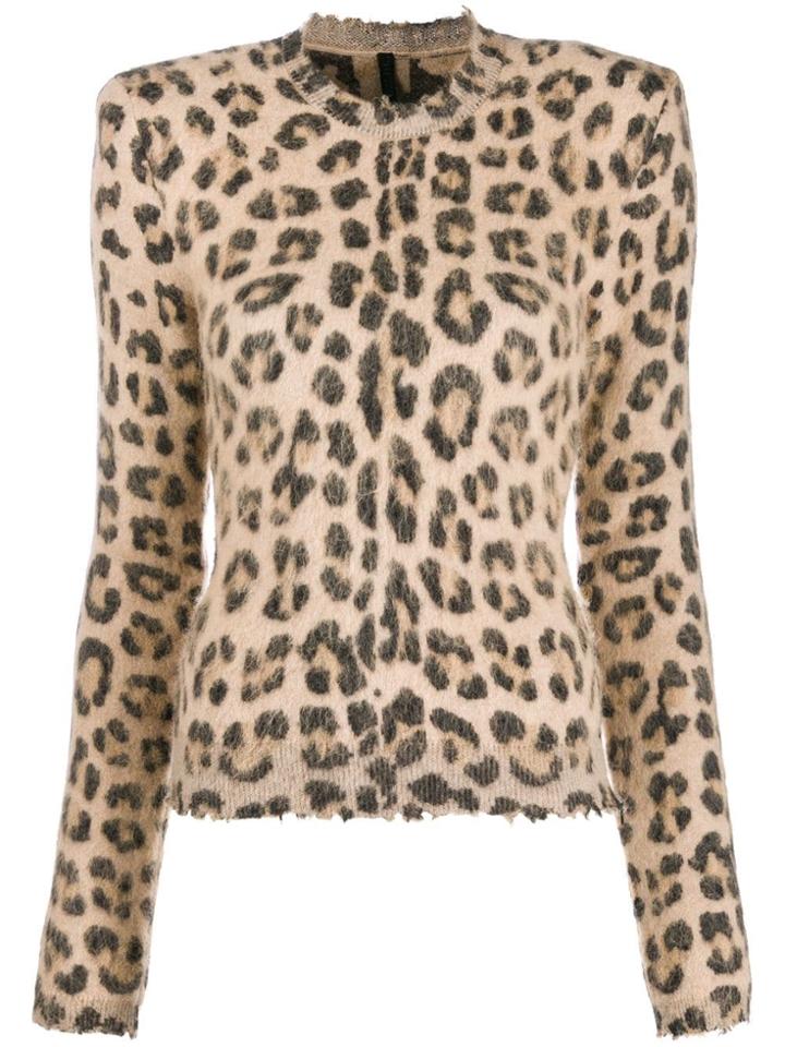 Unravel Project Leopard Print Sweater - Neutrals
