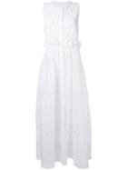 Alberta Ferretti - Embroidered Voile Dress - Women - Cotton/vegetable Fibres - 40, White, Cotton/vegetable Fibres