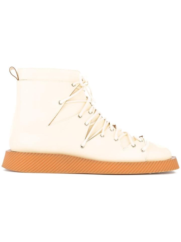 Jil Sander Flat Ankle Boots - Neutrals