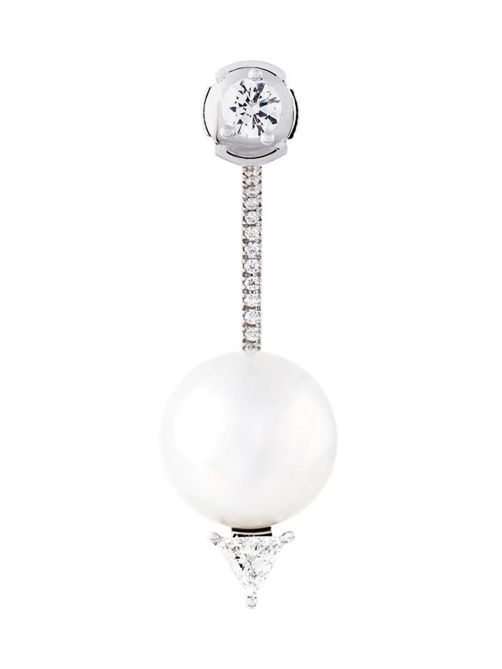 Delfina Delettrez 'dot & Pearl' Diamond Earring, Women's, Metallic