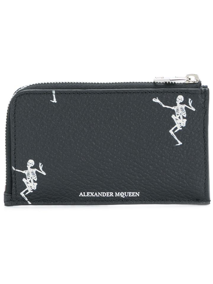 Alexander Mcqueen Dancing Skeleton Cardholder - Black
