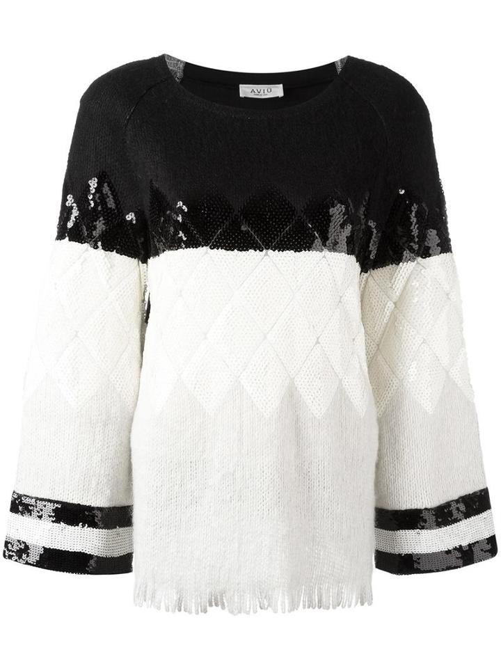 Aviù Embellished Jumper, Women's, Size: 42, Black, Mohair/virgin Wool/cotton/spandex/elastane