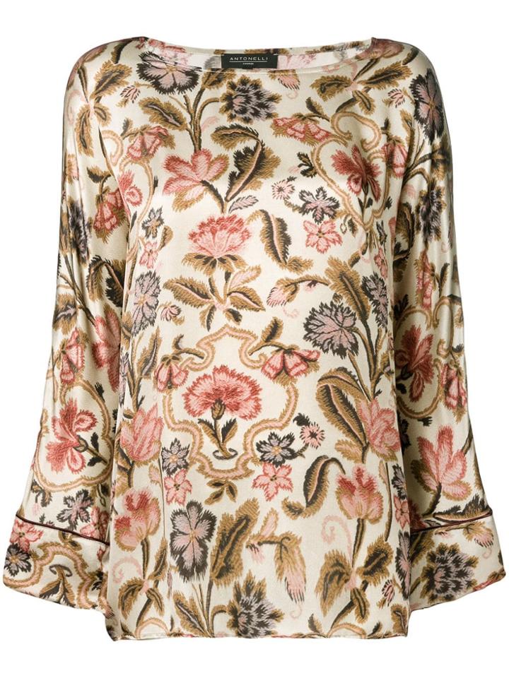 Antonelli Chiara Floral-print Blouse - Neutrals