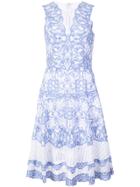 Jonathan Simkhai Scallop Cutout Embroidered Relaxed Flare Dress - Blue