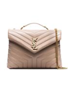 Saint Laurent Nude Loulou Medium Quilted Leather Shoulder Bag -