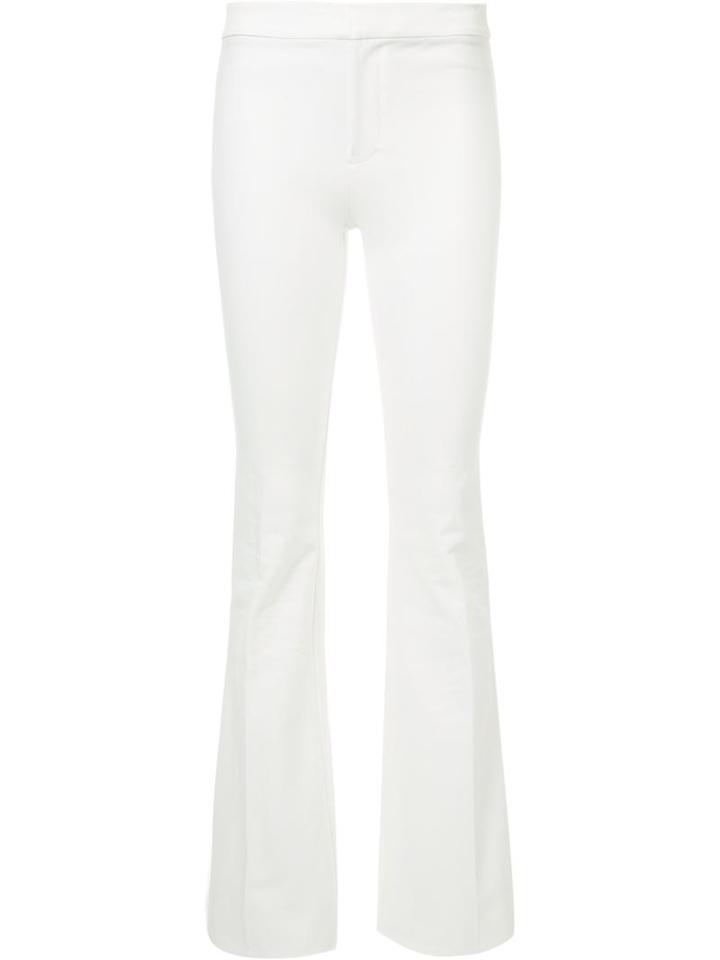 Derek Lam 10 Crosby Flared Trousers, Women's, Size: 6, White, Cotton/spandex/elastane