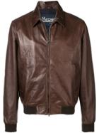 Herno Plain Leather Jacket - Brown