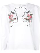 Vivetta - Vipera Embroidered Blouse - Women - Cotton - 44, White, Cotton