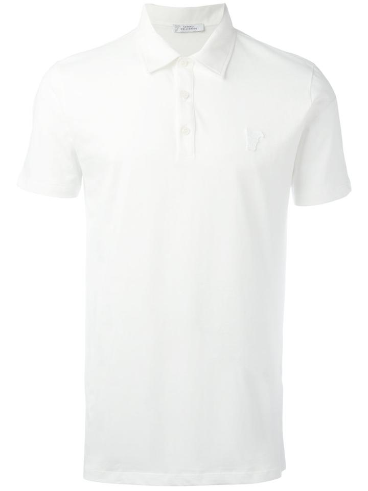 Versace Collection Classic Polo Shirt, Men's, Size: Large, White, Cotton
