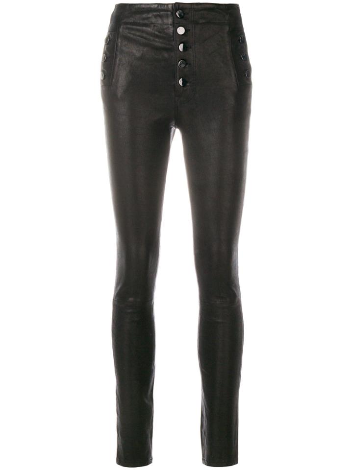 J Brand Natasha Sky High Leather Trousers - Black