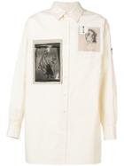 Yohji Yamamoto Long Shirt With Photographic Patches - White