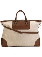 Eleventy Large Top Handle Tote, Men's, Nude/neutrals, Cotton/leather