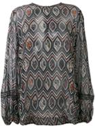Giambattista Valli - Geometric Print Blouse - Women - Silk/polyamide/viscose - 48, Black, Silk/polyamide/viscose