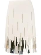 Lanvin Metallic Fringed Skirt - White